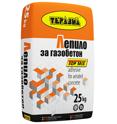Нова визия, същото TOP качество! Лепило за газобетон Топ Микс