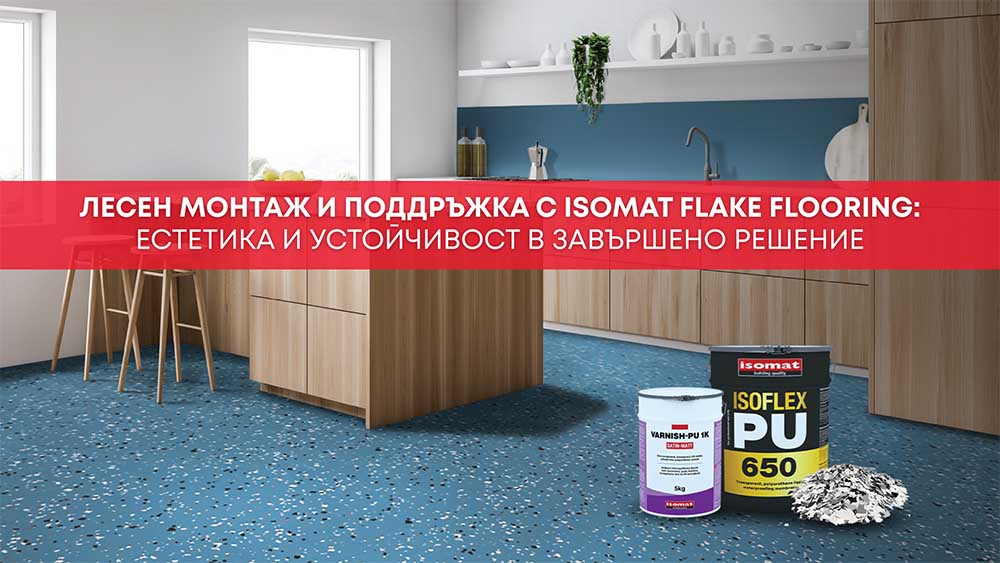 Лесен монтаж и поддръжка с Isomat Flake Flooring:  естетика и устойчивост в едно решение
